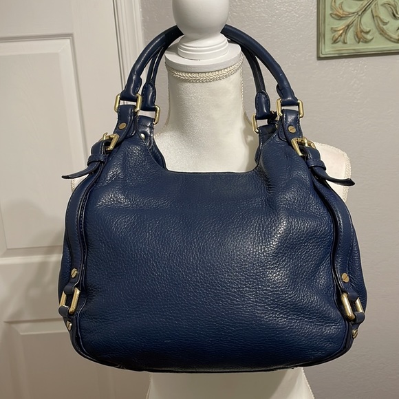 MICHAEL KORS navy pebble leather bag purse - Picture 4 of 13